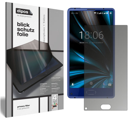 DoogeeMIX Lite mit aufgebrachtem dipos Displayschutz, der seitliche Einblicke blockiert