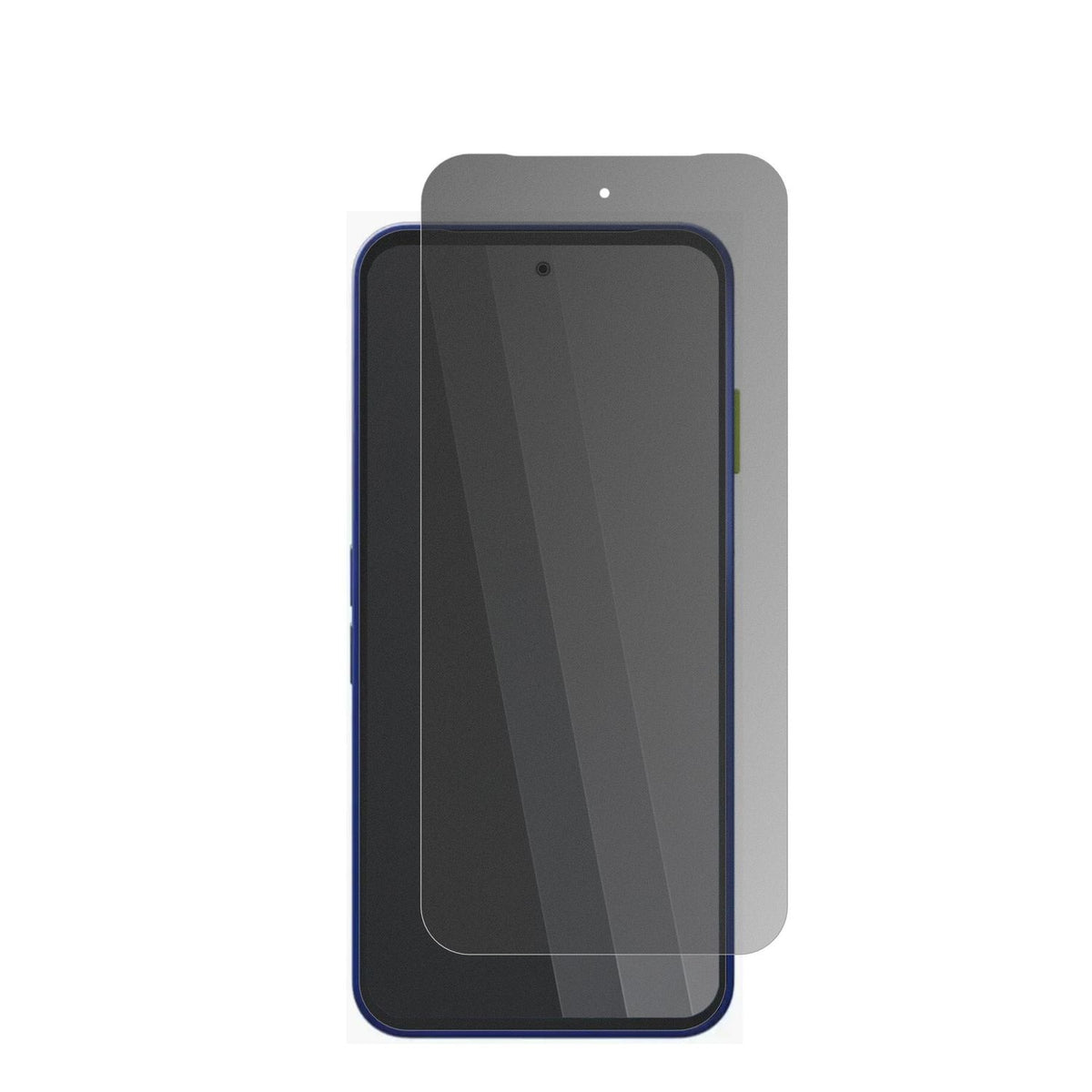 Fairphone6 Plus mit aufgebrachtem dipos Displayschutz, der seitliche Einblicke blockiert