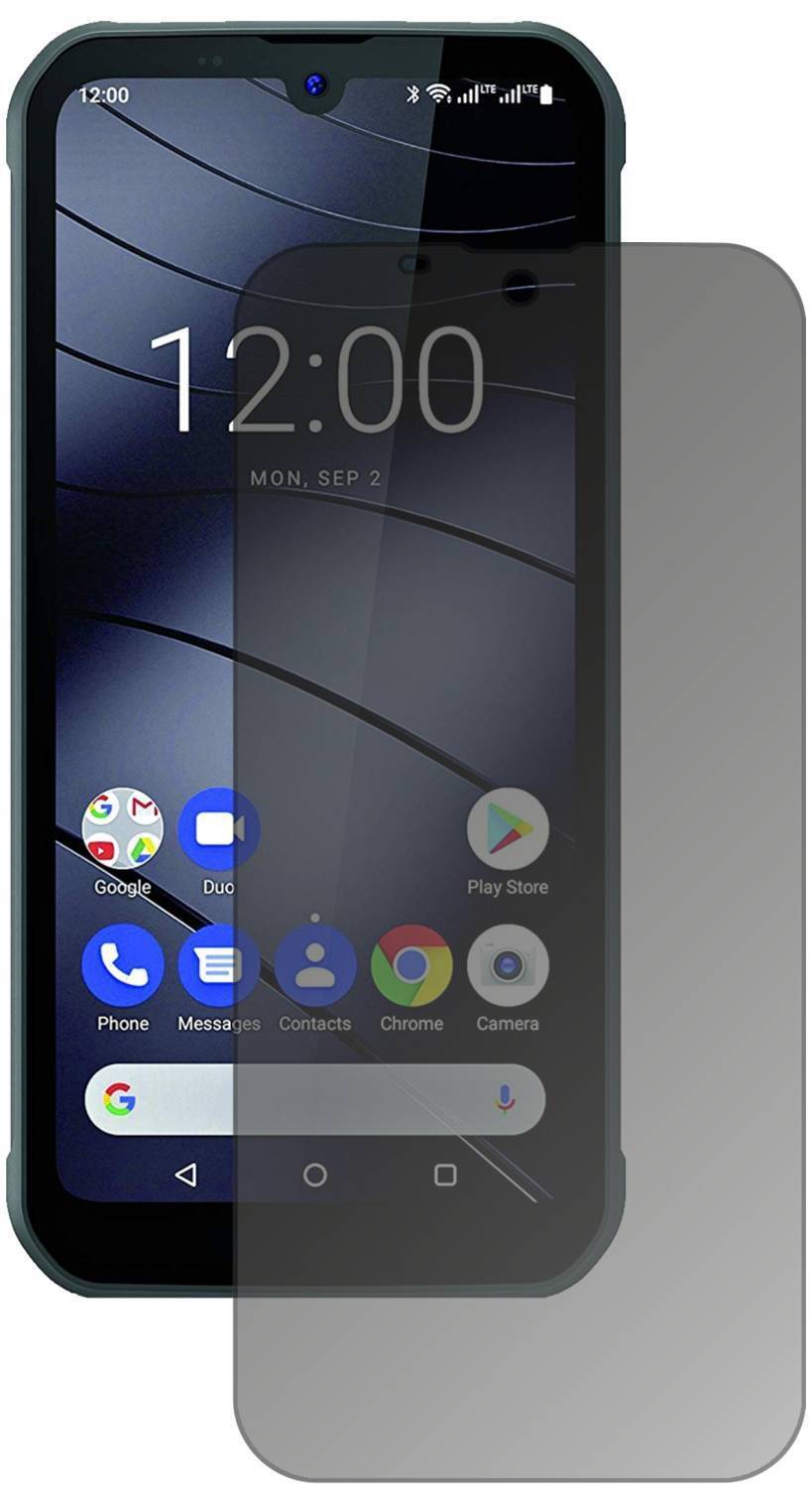 GigasetGX290 Plus mit aufgebrachtem dipos Displayschutz, der seitliche Einblicke blockiert