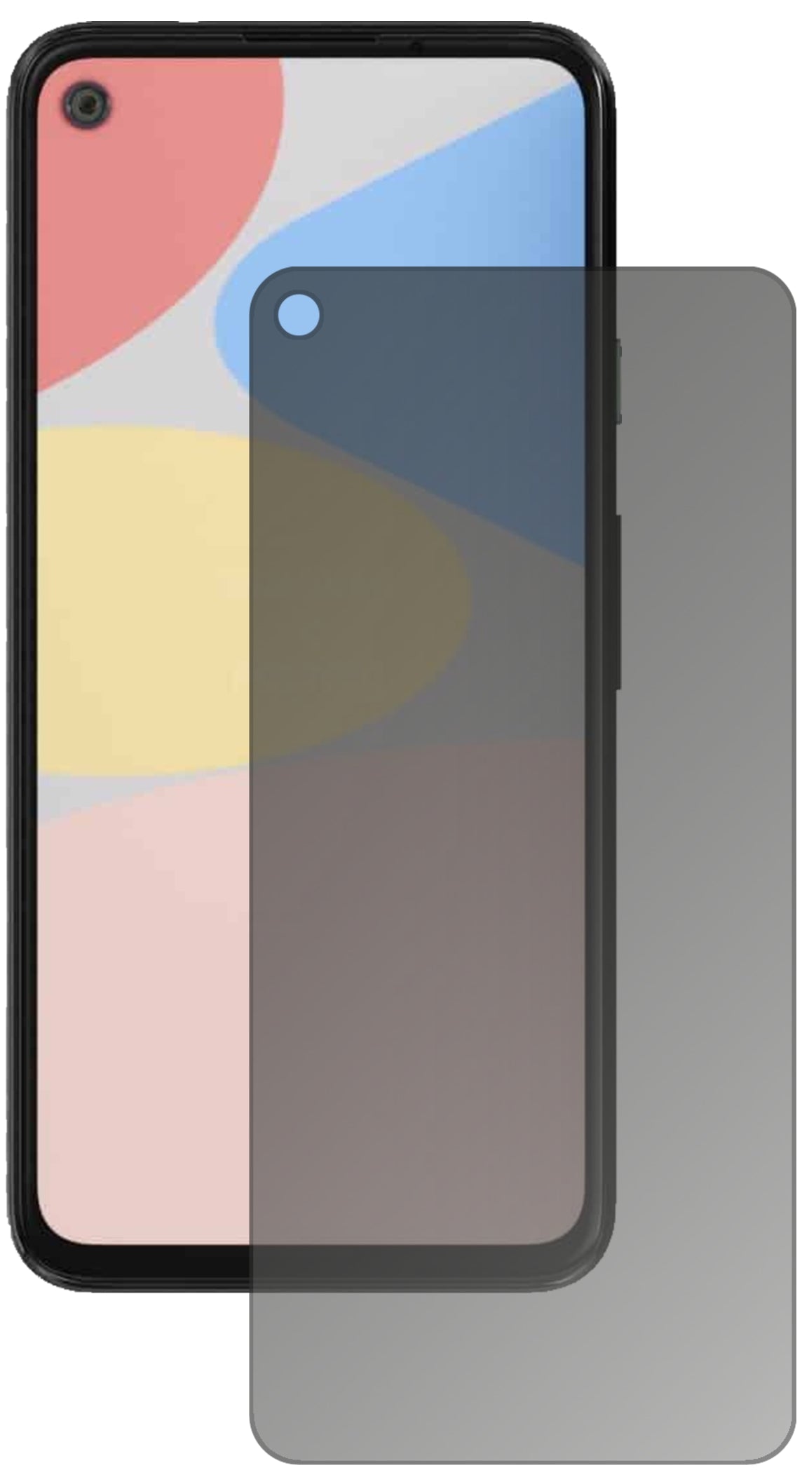 GooglePixel 4a 5G mit aufgebrachtem dipos Displayschutz, der seitliche Einblicke blockiert