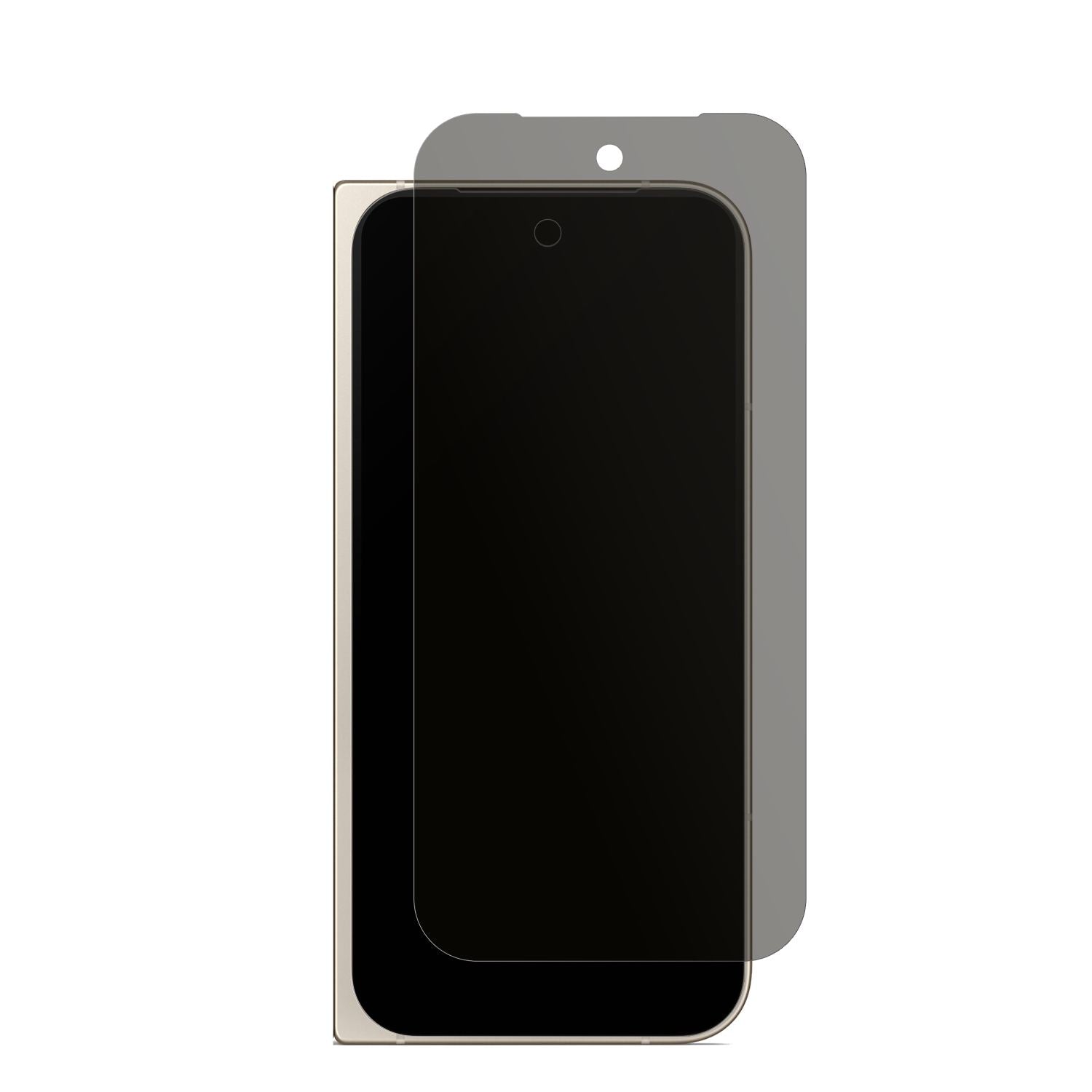 GooglePixel 9 Pro Fold mit aufgebrachtem dipos Displayschutz, der seitliche Einblicke blockiert