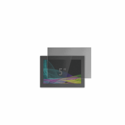 HMI UltratronikGlass Touch Front 5 Zoll mit aufgebrachtem dipos Displayschutz, der seitliche Einblicke blockiert