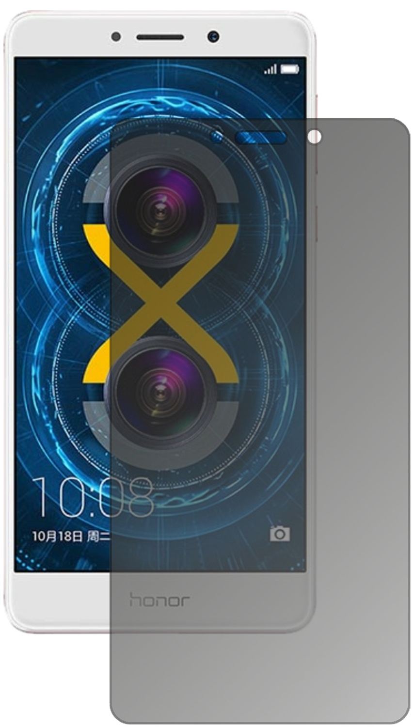 Honor6X mit aufgebrachtem dipos Displayschutz, der seitliche Einblicke blockiert