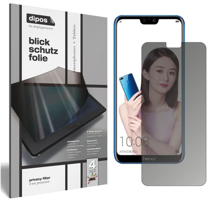 Honor9i 2018 mit aufgebrachtem dipos Displayschutz, der seitliche Einblicke blockiert