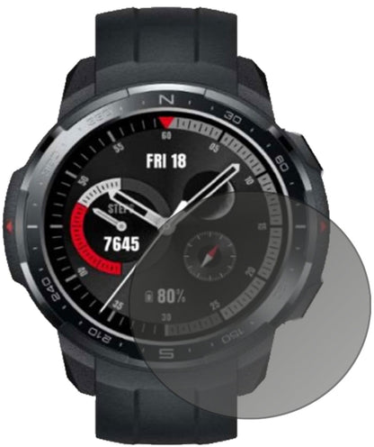 HonorGS Pro Smartwatch (48mm) mit aufgebrachtem dipos Displayschutz, der seitliche Einblicke blockiert