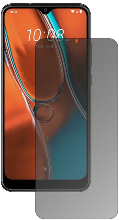 HTCWildfire E2 mit aufgebrachtem dipos Displayschutz, der seitliche Einblicke blockiert