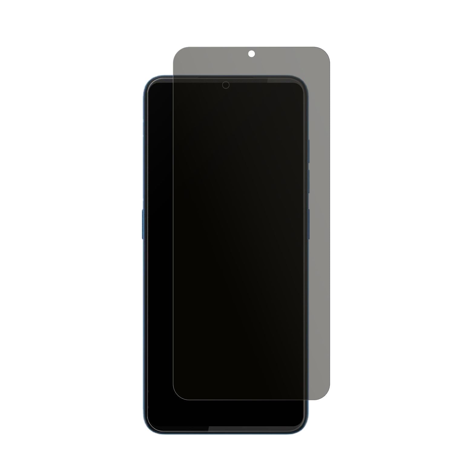 HTCWildfire E5 mit aufgebrachtem dipos Displayschutz, der seitliche Einblicke blockiert
