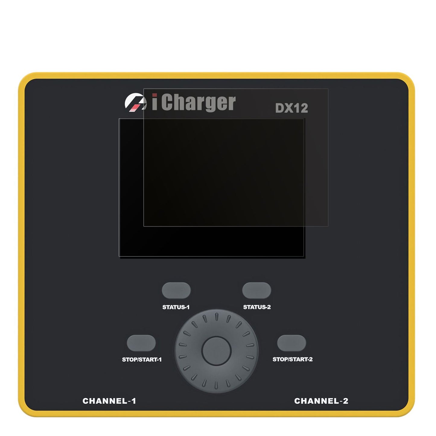 JunsiiCharger DX12 mit aufgebrachtem dipos Displayschutz, der seitliche Einblicke blockiert