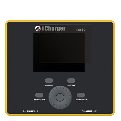 JunsiiCharger DX12 mit aufgebrachtem dipos Displayschutz, der seitliche Einblicke blockiert