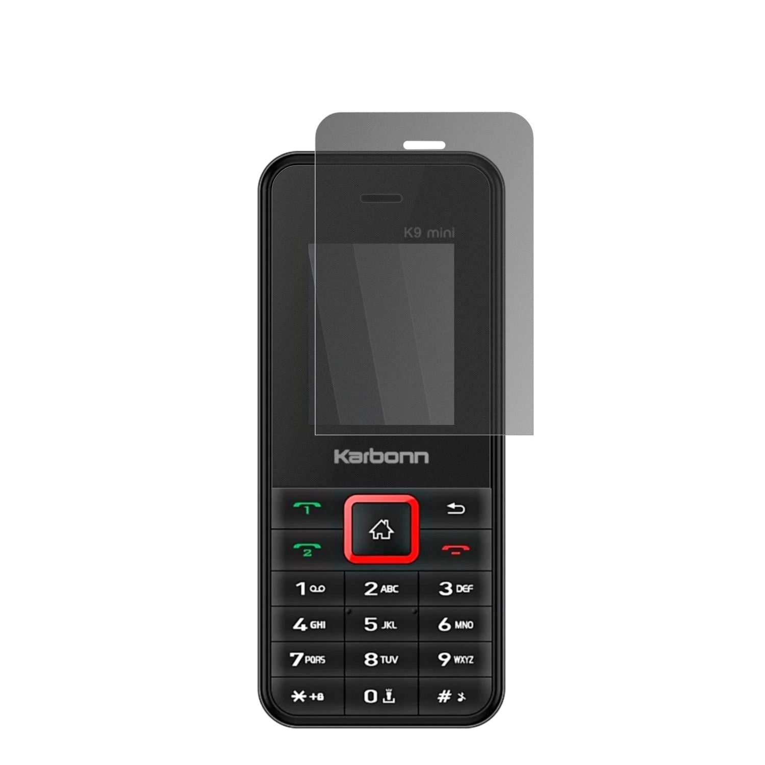 KarbonnK9 Mini mit aufgebrachtem dipos Displayschutz, der seitliche Einblicke blockiert