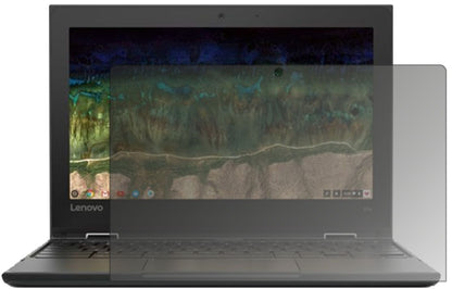Lenovo500e Chromebook mit aufgebrachtem dipos Displayschutz, der seitliche Einblicke blockiert