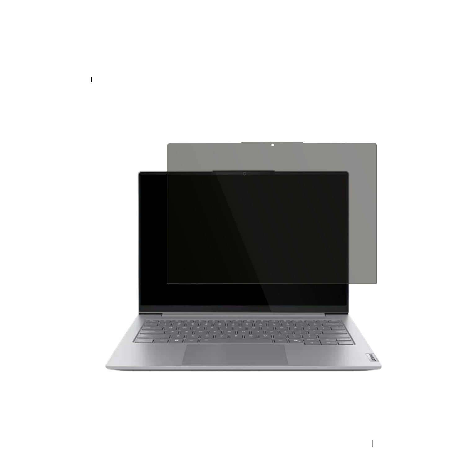LenovoThinkBook 14 Zoll Gen 8 mit aufgebrachtem dipos Displayschutz, der seitliche Einblicke blockiert