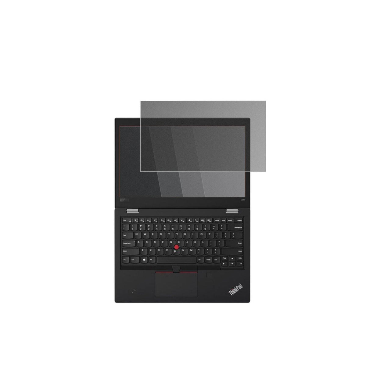 LenovoThinkpad L380 Yoga mit aufgebrachtem dipos Displayschutz, der seitliche Einblicke blockiert