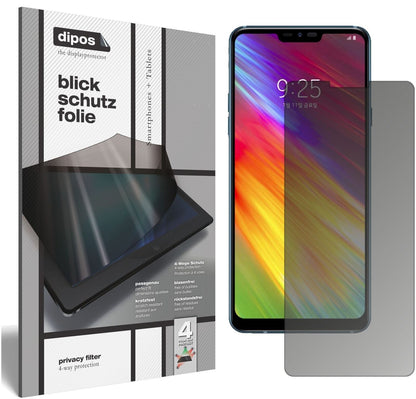 LGQ9 mit aufgebrachtem dipos Displayschutz, der seitliche Einblicke blockiert
