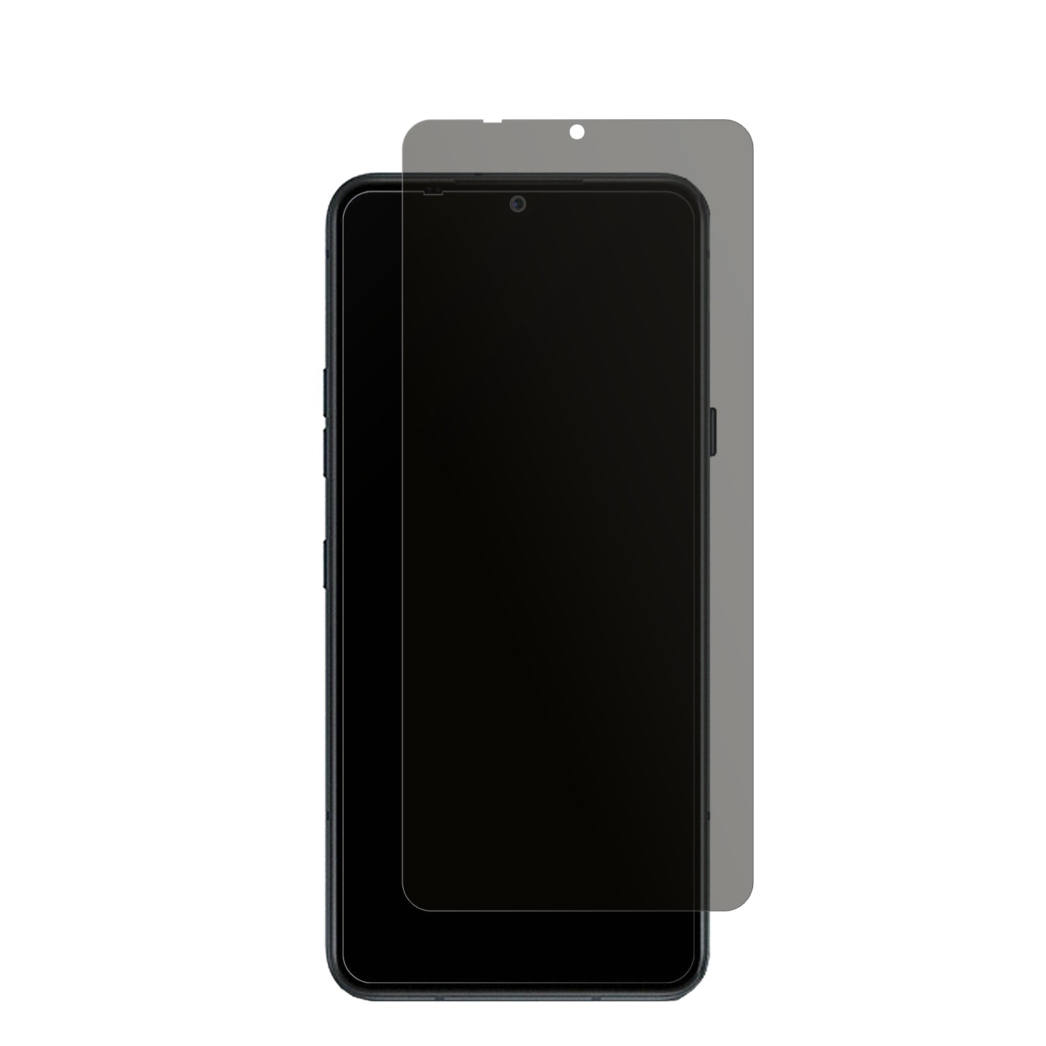 LGV50S ThinQ mit aufgebrachtem dipos Displayschutz, der seitliche Einblicke blockiert