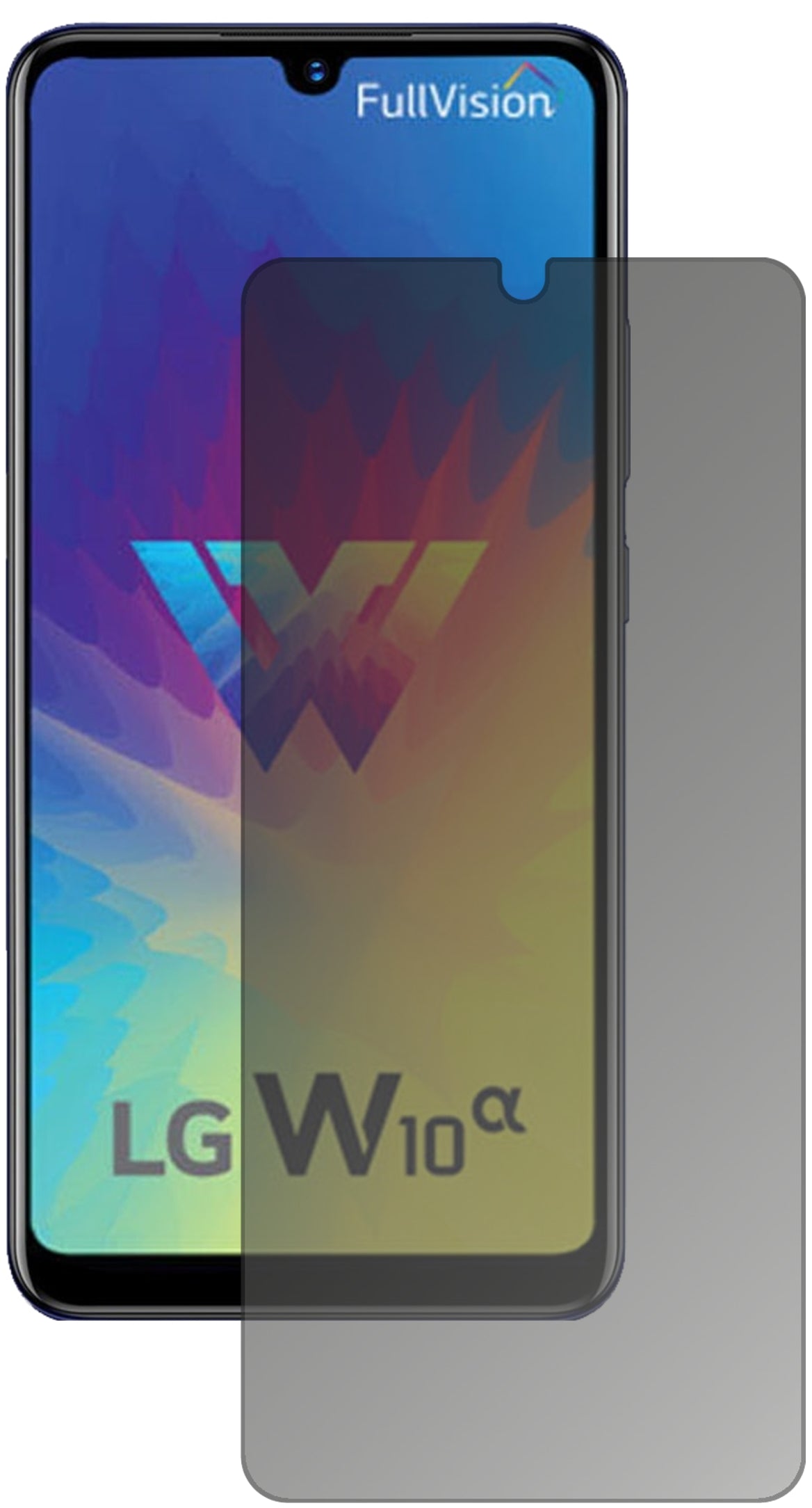 LGW10 Alpha mit aufgebrachtem dipos Displayschutz, der seitliche Einblicke blockiert