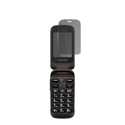 MaxComComfort MM834 4G mit aufgebrachtem dipos Displayschutz, der seitliche Einblicke blockiert