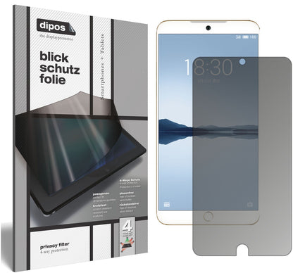Meizu15 Plus mit aufgebrachtem dipos Displayschutz, der seitliche Einblicke blockiert