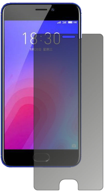 MeizuM6 mit aufgebrachtem dipos Displayschutz, der seitliche Einblicke blockiert