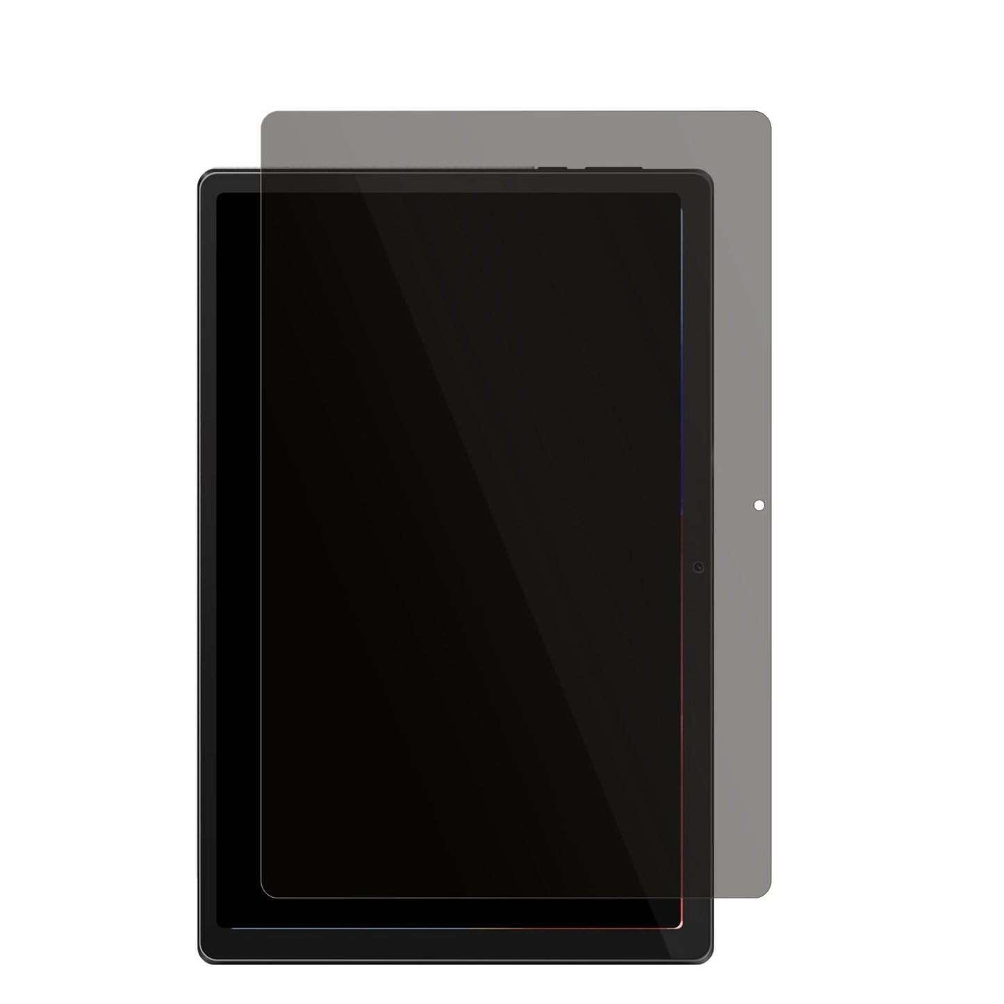 MouikeiTablet 10 Zoll mit aufgebrachtem dipos Displayschutz, der seitliche Einblicke blockiert
