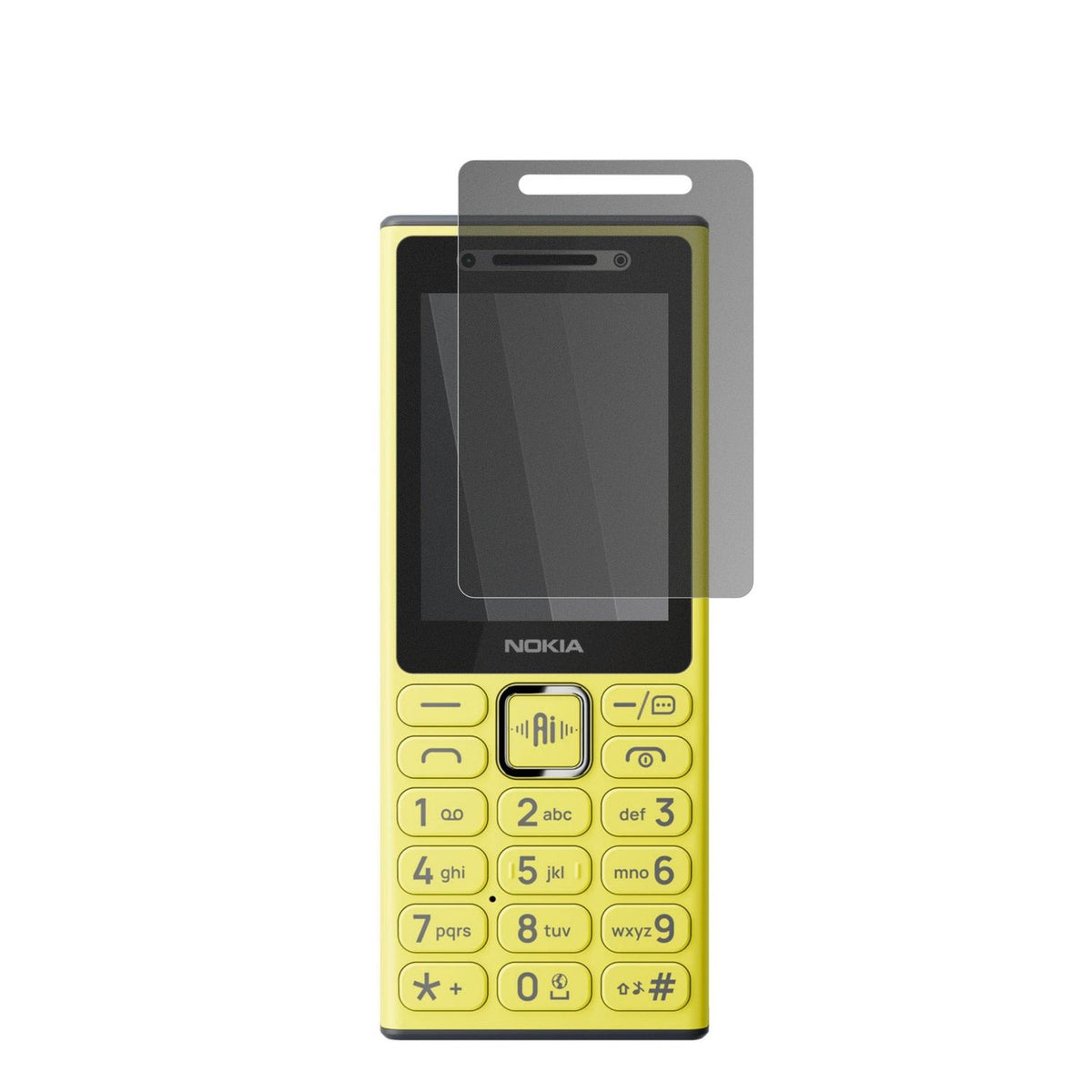 Nokia200 4G mit aufgebrachtem dipos Displayschutz, der seitliche Einblicke blockiert