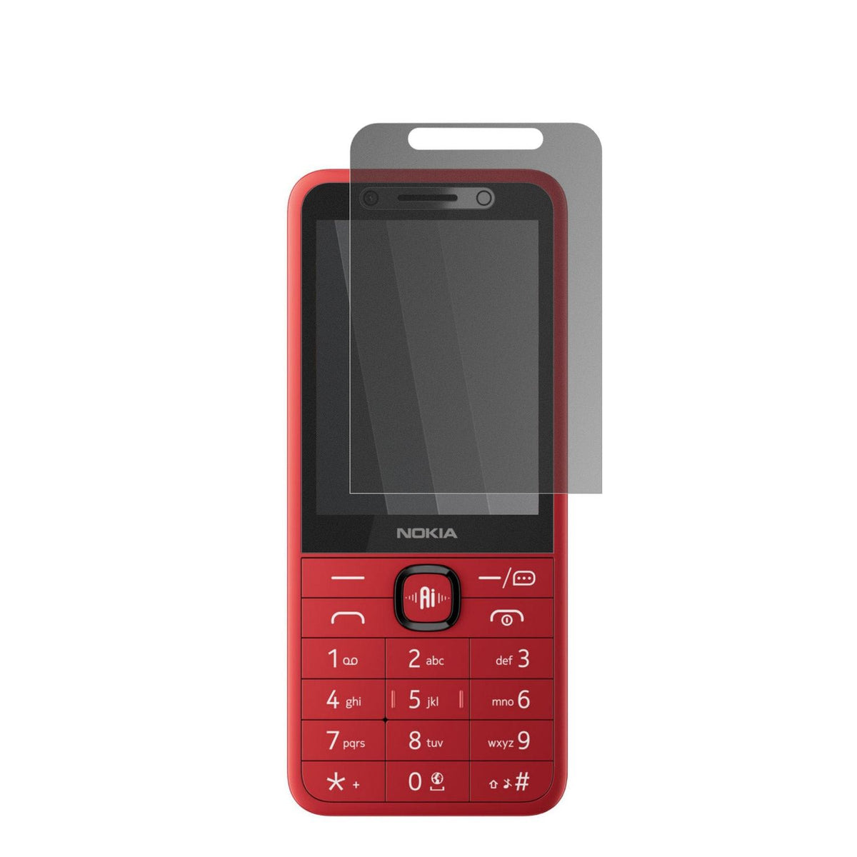 Nokia215 4G 2nd Edition mit aufgebrachtem dipos Displayschutz, der seitliche Einblicke blockiert