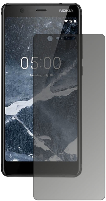 Nokia46027 mit aufgebrachtem dipos Displayschutz, der seitliche Einblicke blockiert