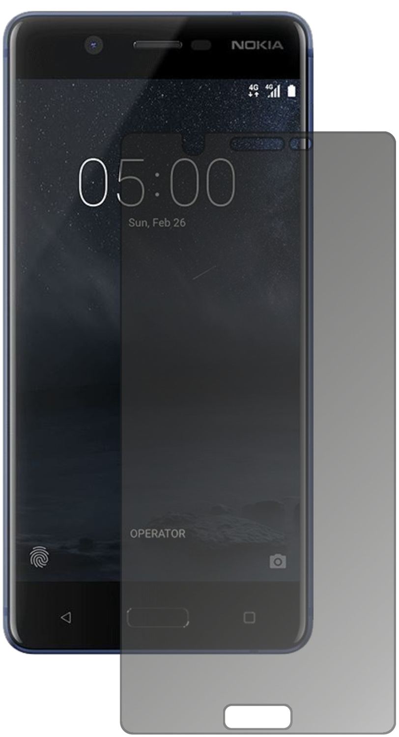 Nokia5 mit aufgebrachtem dipos Displayschutz, der seitliche Einblicke blockiert
