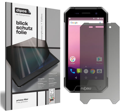 NomuS30 Mini mit aufgebrachtem dipos Displayschutz, der seitliche Einblicke blockiert