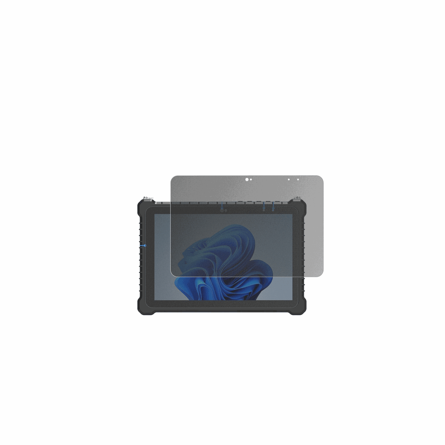 NORQIN10.1 Rugged Tablet N5100 mit aufgebrachtem dipos Displayschutz, der seitliche Einblicke blockiert