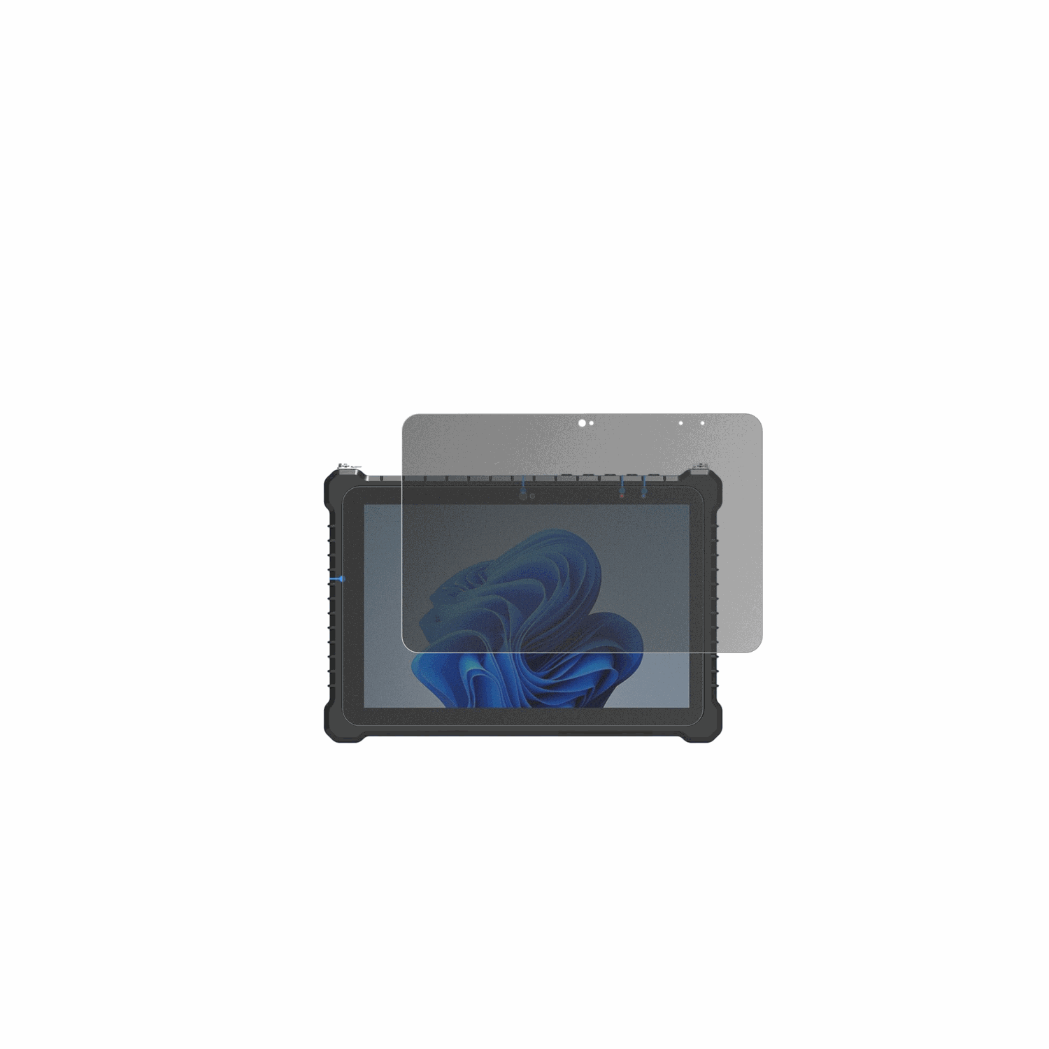 NORQIN10.1 Rugged Tablet N5100 mit aufgebrachtem dipos Displayschutz, der seitliche Einblicke blockiert