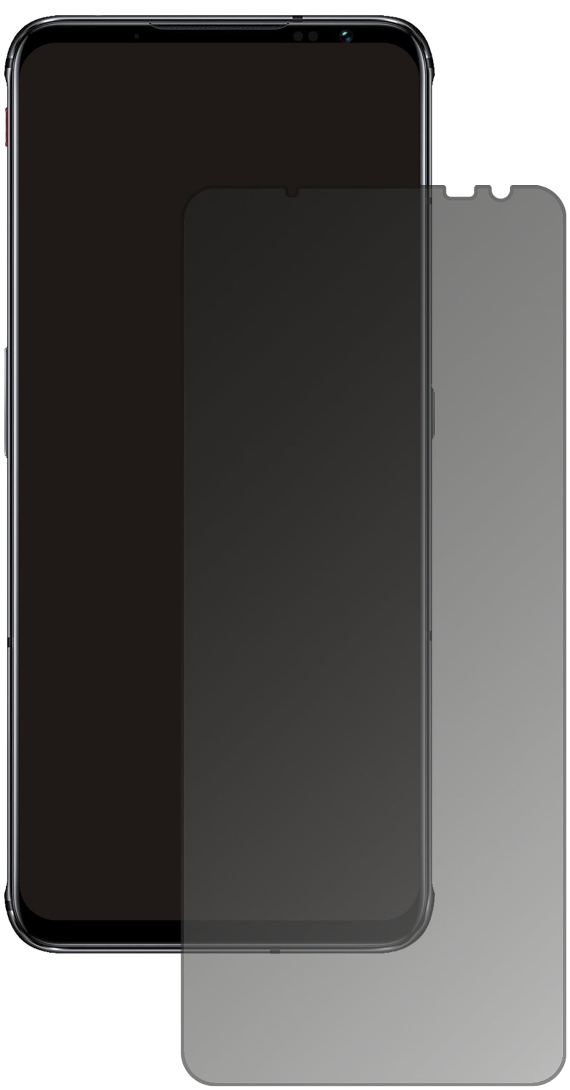 nubiaRed Magic 6S Pro mit aufgebrachtem dipos Displayschutz, der seitliche Einblicke blockiert