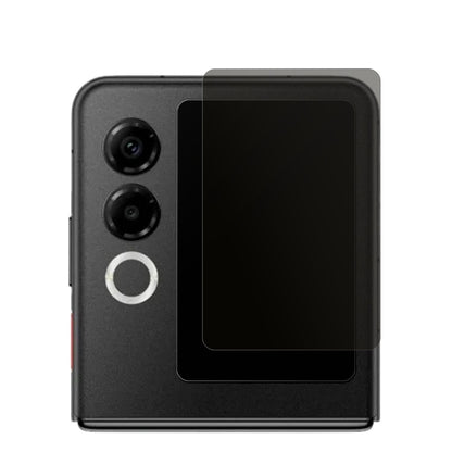 NubiaZTE Flip 2 5G Außenseite mit aufgebrachtem dipos Displayschutz, der seitliche Einblicke blockiert