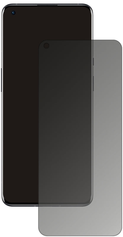 OnePlus9 5G mit aufgebrachtem dipos Displayschutz, der seitliche Einblicke blockiert