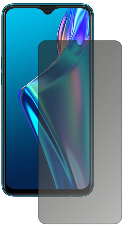OppoA12 mit aufgebrachtem dipos Displayschutz, der seitliche Einblicke blockiert
