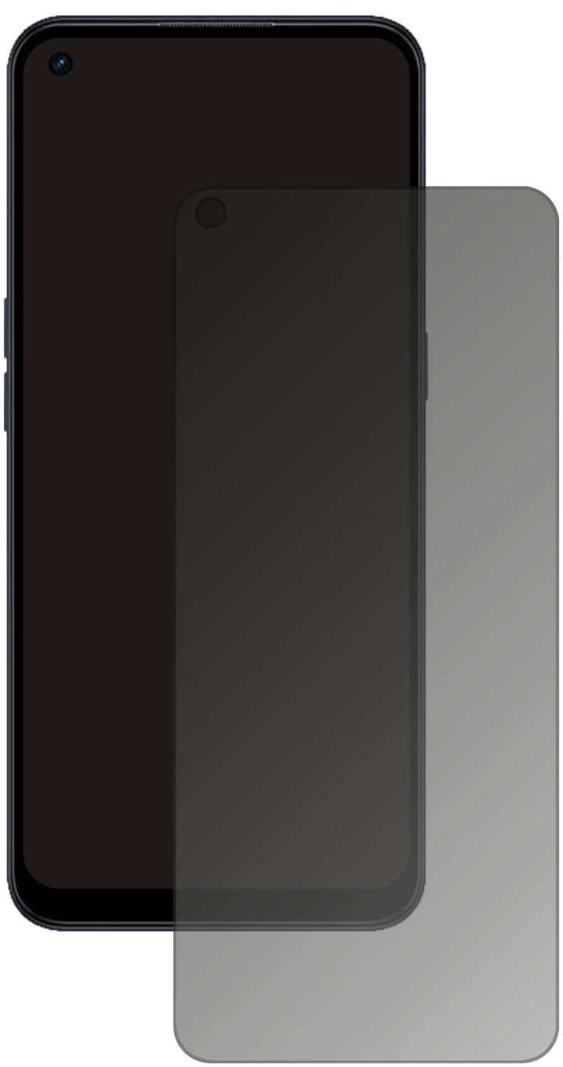OppoA53 5G mit aufgebrachtem dipos Displayschutz, der seitliche Einblicke blockiert