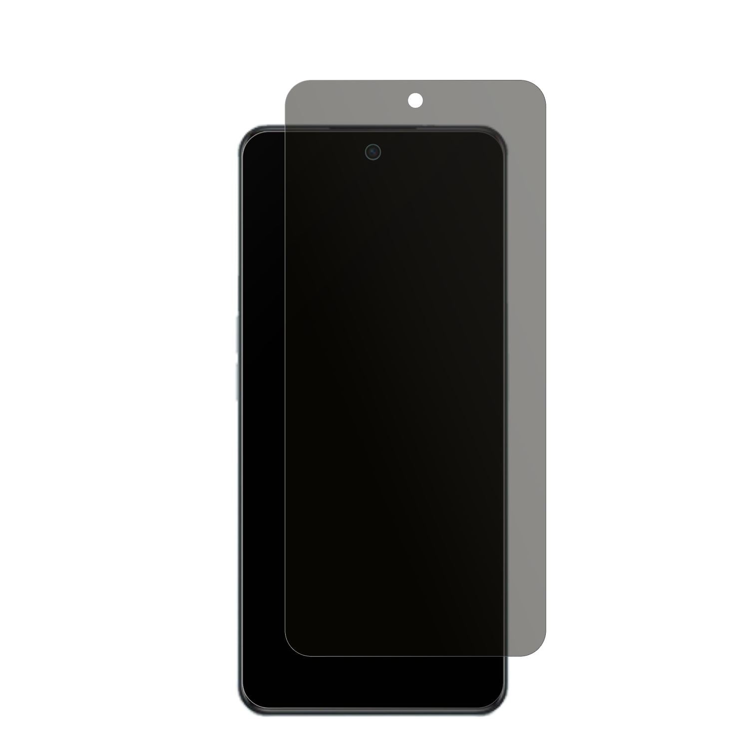 OppoA98 5G mit aufgebrachtem dipos Displayschutz, der seitliche Einblicke blockiert