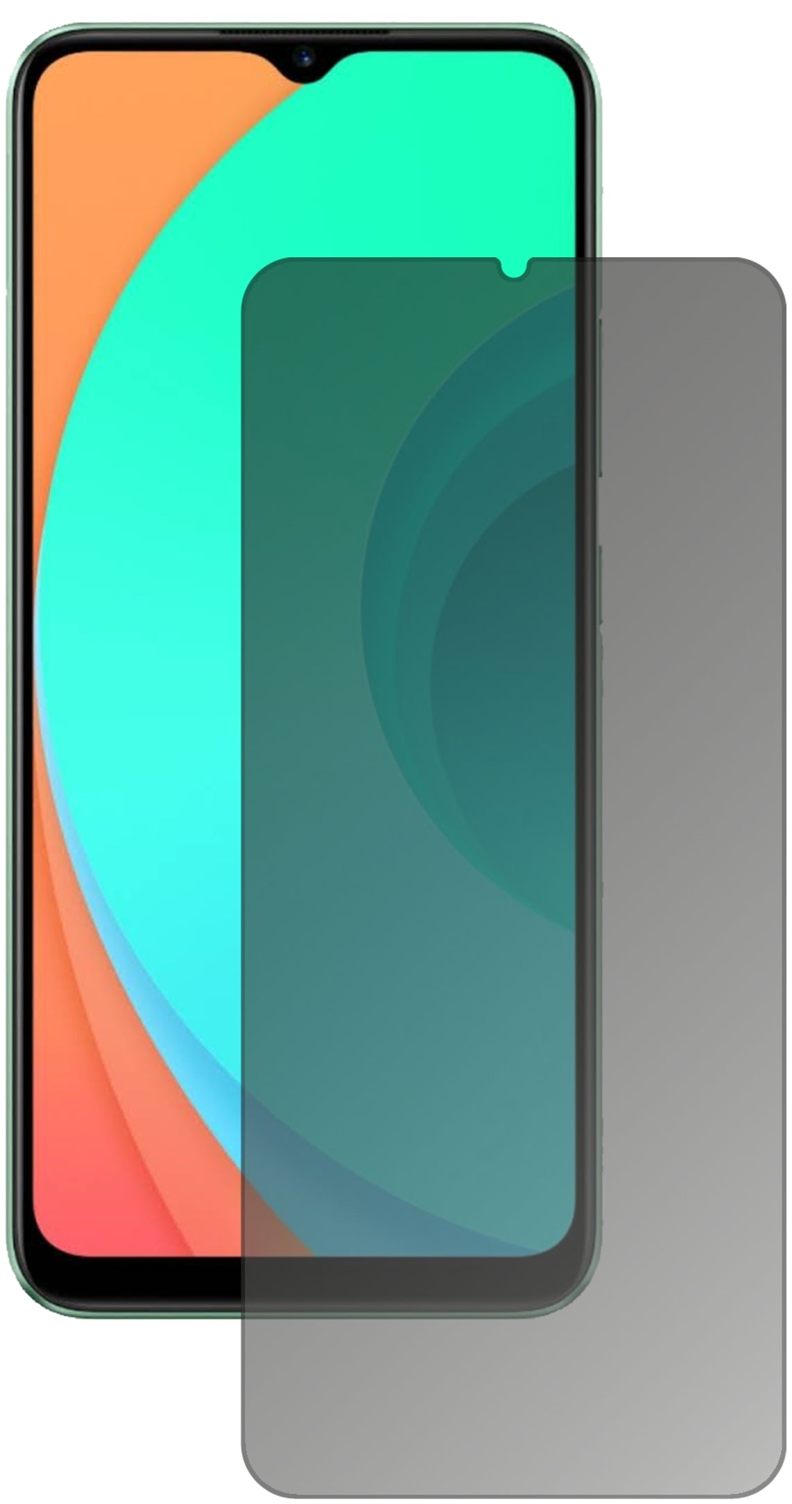 OppoRealme C11 mit aufgebrachtem dipos Displayschutz, der seitliche Einblicke blockiert