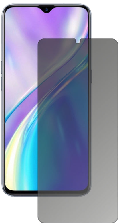 OppoRealme XT mit aufgebrachtem dipos Displayschutz, der seitliche Einblicke blockiert