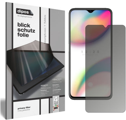 OppoReno Z mit aufgebrachtem dipos Displayschutz, der seitliche Einblicke blockiert