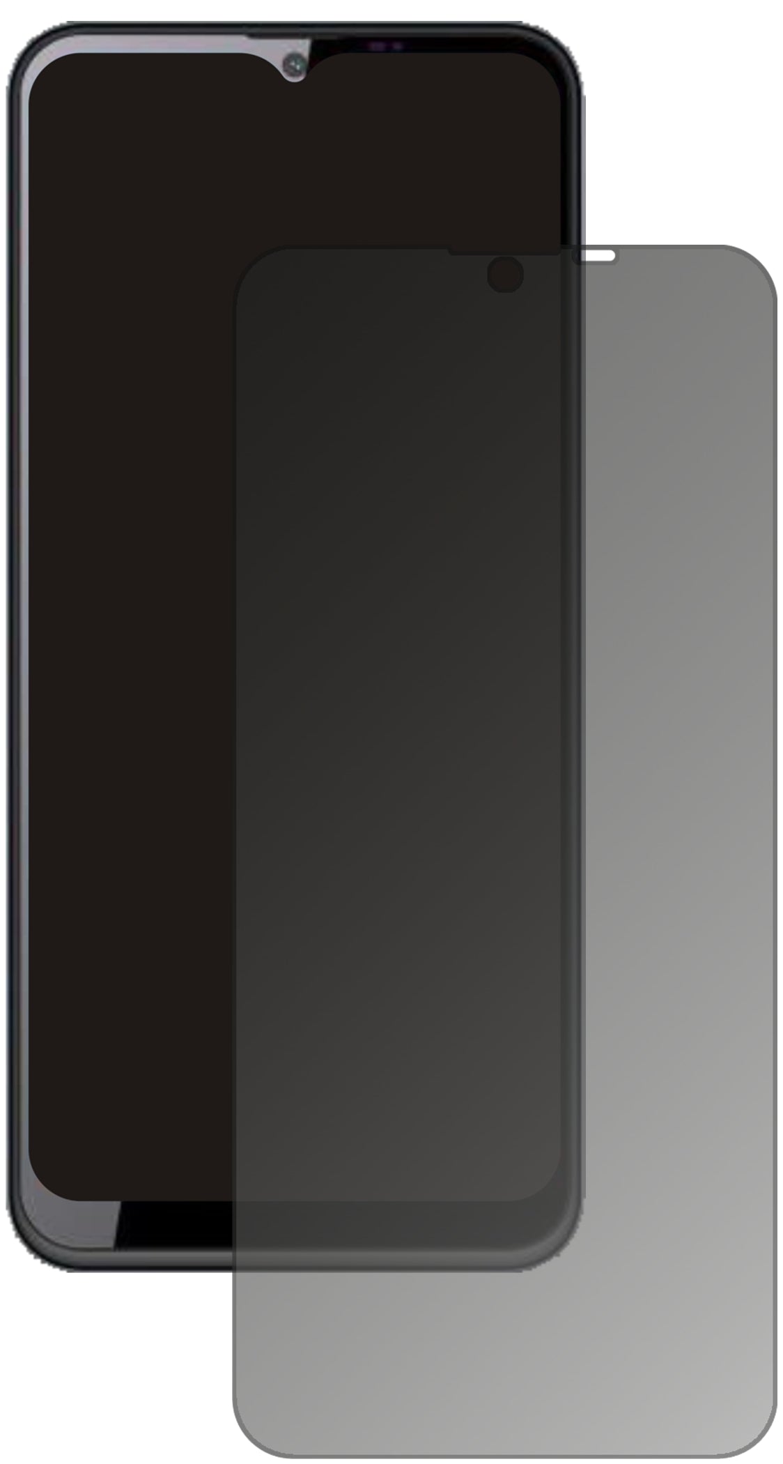 OukitelC23 Pro mit aufgebrachtem dipos Displayschutz, der seitliche Einblicke blockiert