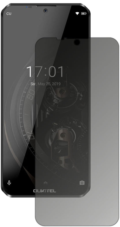 OukitelK12 mit aufgebrachtem dipos Displayschutz, der seitliche Einblicke blockiert