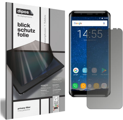 Blickschutzfolie von dipos passend für Oukitel K5000, präziser Zuschnitt und blasenfrei montiert