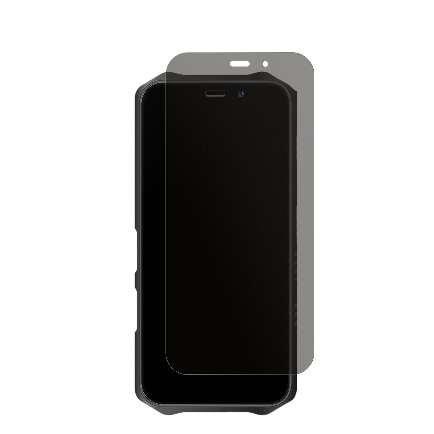 OukitelWP12 Pro mit aufgebrachtem dipos Displayschutz, der seitliche Einblicke blockiert