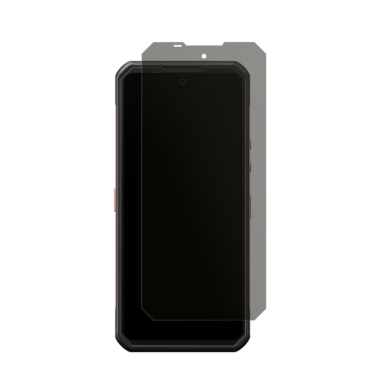OukitelWP300 5G mit aufgebrachtem dipos Displayschutz, der seitliche Einblicke blockiert