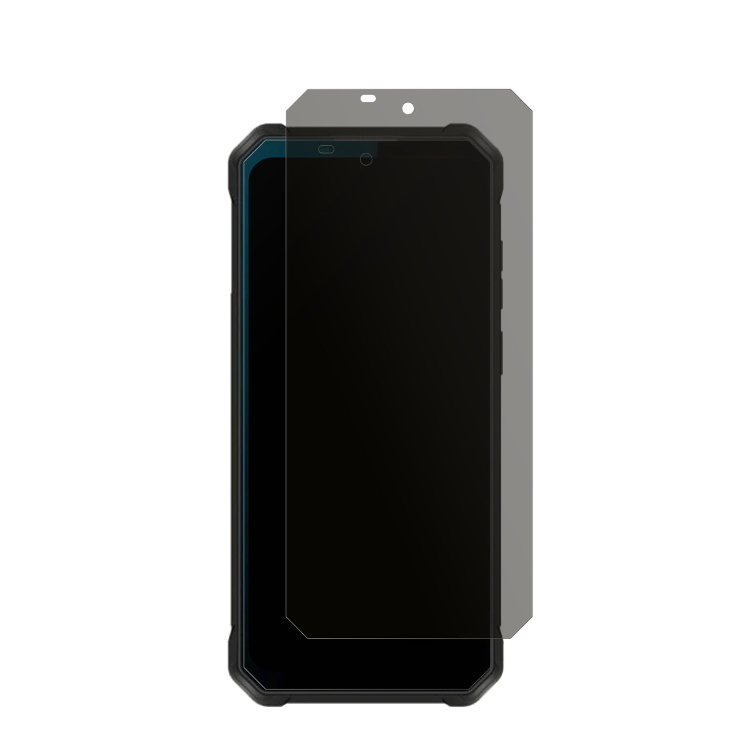 OukitelWP53s mit aufgebrachtem dipos Displayschutz, der seitliche Einblicke blockiert