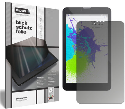 PixusTouch 7 3G mit aufgebrachtem dipos Displayschutz, der seitliche Einblicke blockiert