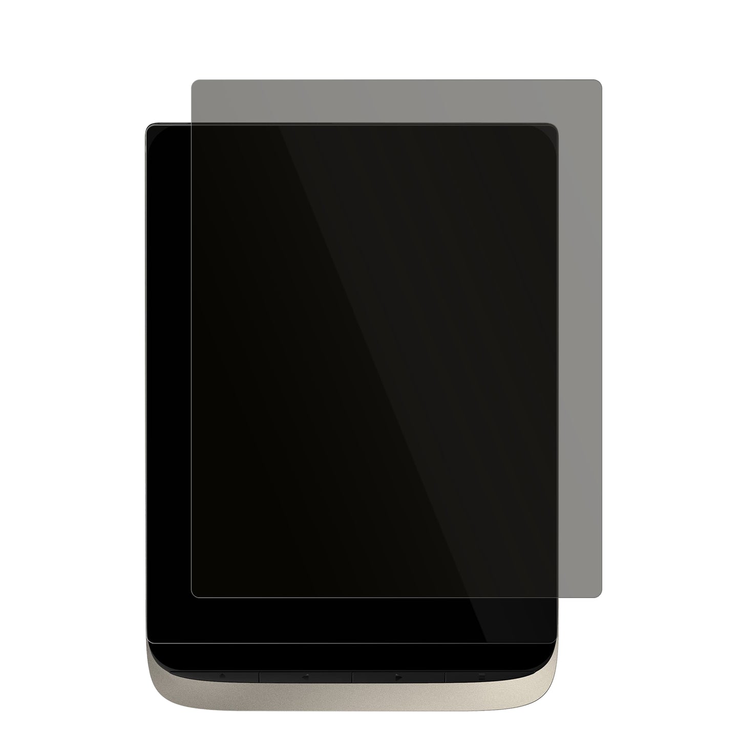 PocketBookInkPad Color 3 mit aufgebrachtem dipos Displayschutz, der seitliche Einblicke blockiert