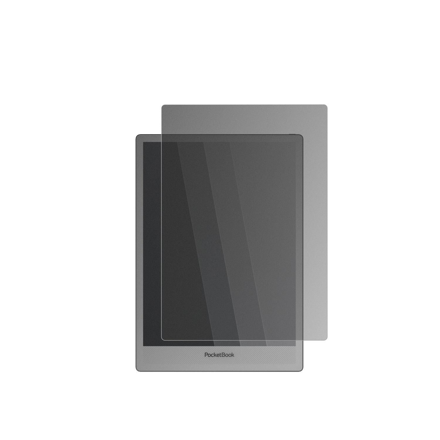 PocketBookInkPad One mit aufgebrachtem dipos Displayschutz, der seitliche Einblicke blockiert