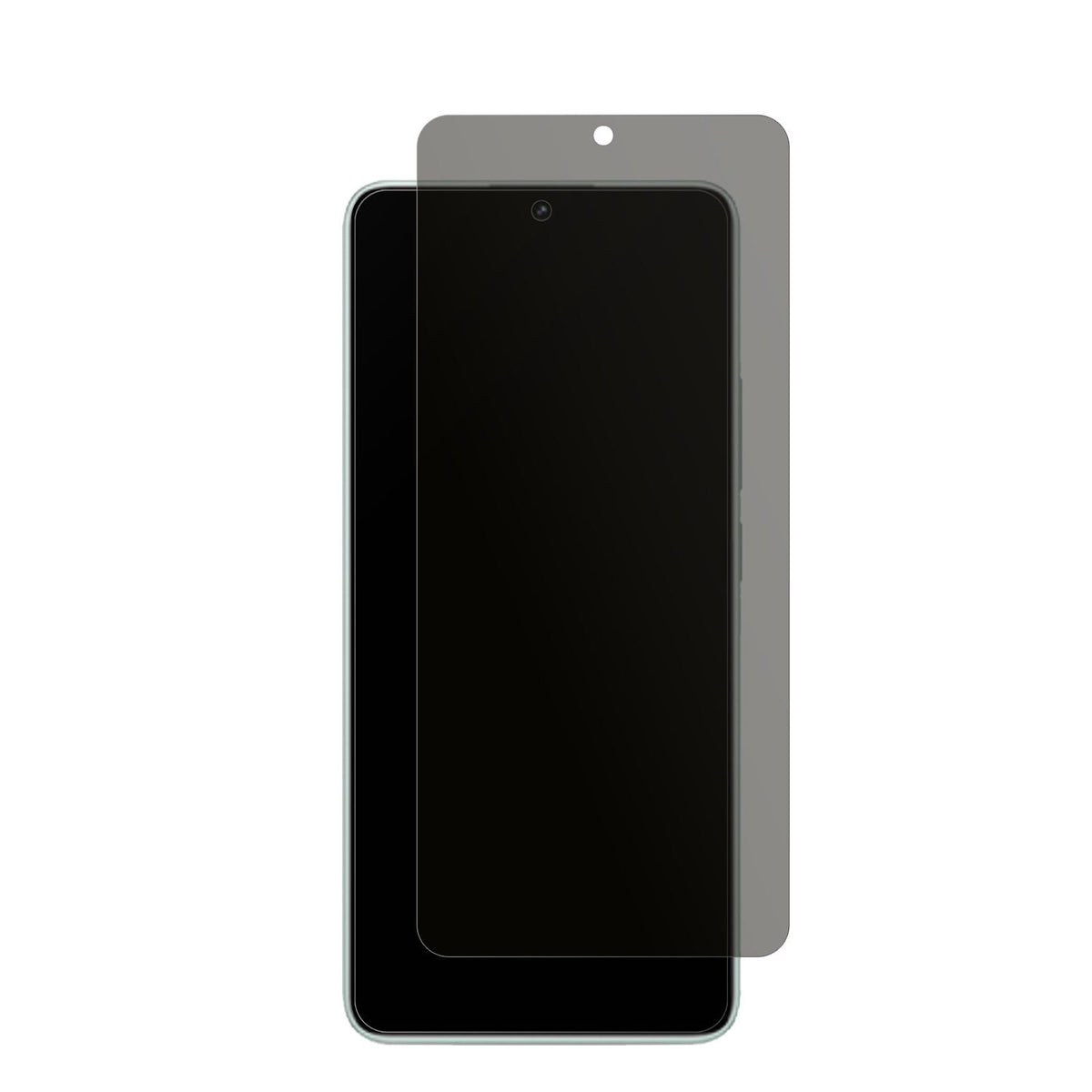 RedmiK70E mit aufgebrachtem dipos Displayschutz, der seitliche Einblicke blockiert